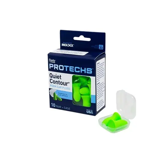Flents Protechs green foam earplugs in a pack of 10 pairs