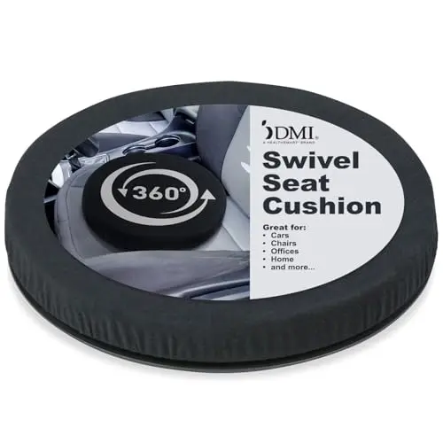 HealthSmart Black Swivel Seat Cushion on a dining chair