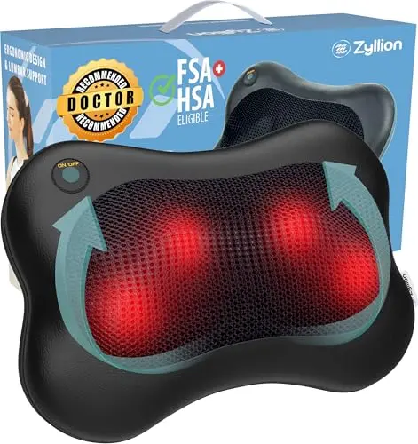 Zyllion Shiatsu Massager Pillow on a chair