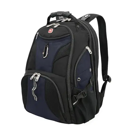SwissGear 1900 Scansmart TSA 17 Laptop Backpack in blue and black