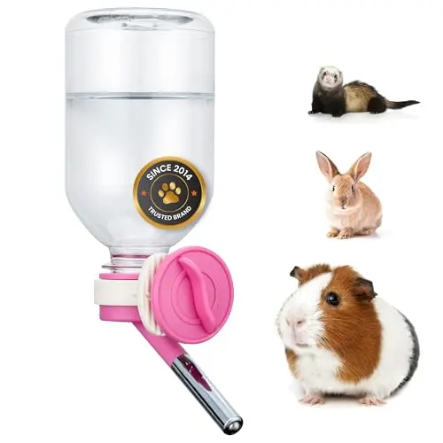 Choco Nose small pink no-drip water bottle with bracket for guinea pigs and bunnies