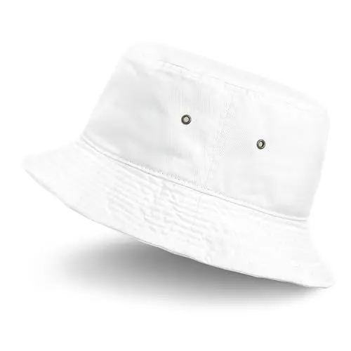 White The Hat Depot 100% cotton packable sun hat