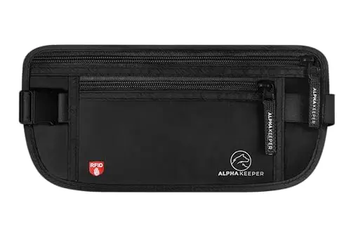 Alpha Keeper slim passport holder with breathable mesh showing RFID blocking feature