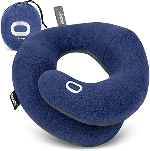 BCOZZY navy blue double support travel neck pillow