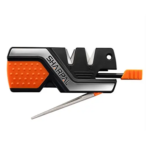 SHARPAL 101N black and orange 6-in-1 pocket knife sharpener and survival tool