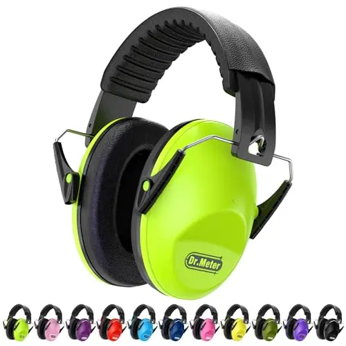 Dr.meter green adjustable noise reduction earmuffs for kids