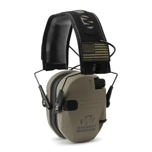 Walkers Razor Slim electronic shooting earmuffs in tan