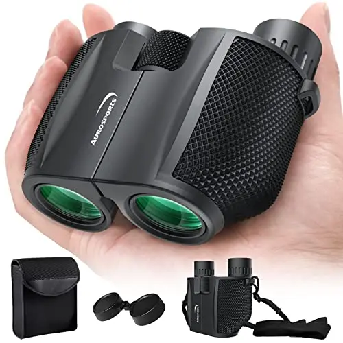Aurosports 10x25 compact lightweight binoculars for adults and kids