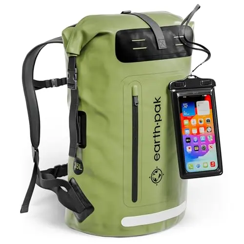Earth Pak waterproof roll-top dry bag backpack