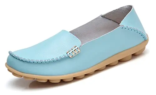 VenusCelia Women's Natural Comfort Walking Flat Loafer in Aqua