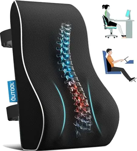 QUTOOL lumbar support pillow with mesh cover and straps