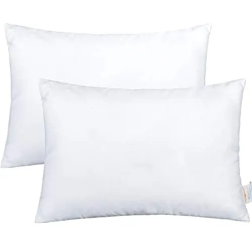 NTBAY pack of two white cotton travel pillows
