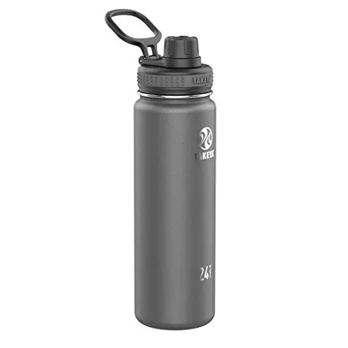 Takeya Originals 24 oz vacuum insulated stainless steel water bottle in Graphite with a spout lid