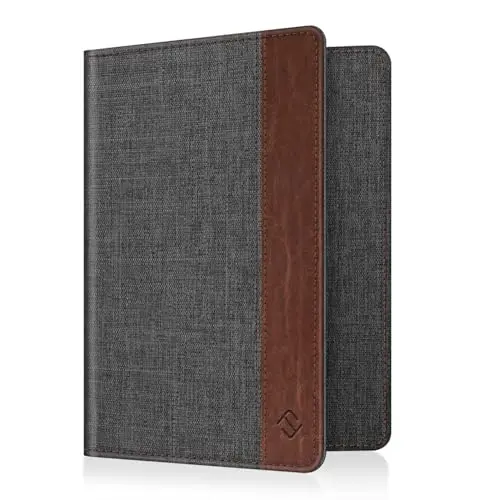 Fintie slim synthetic leather passport cover in charcoal brown