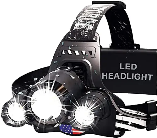 DANFORCE aluminum headlamp with zoomable focus and red secondary light