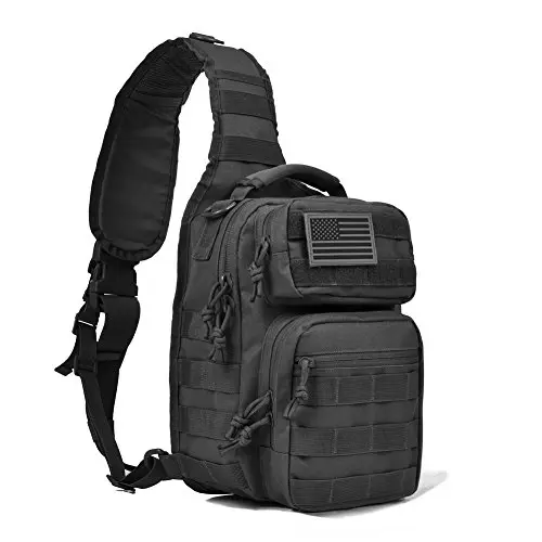 REEBOW GEAR black tactical sling bag with MOLLE webbing