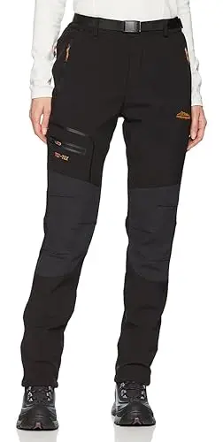 BenBoy women's slim fit cargo snow pants with fleece lining