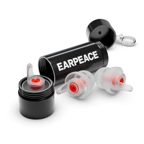 EarPeace Music earplugs in a black case with multiple filters