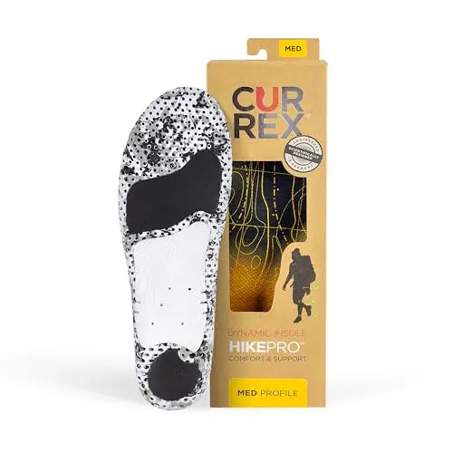 CURREX HikePro hiking shoe inserts with dynamic arch support and shock absorption