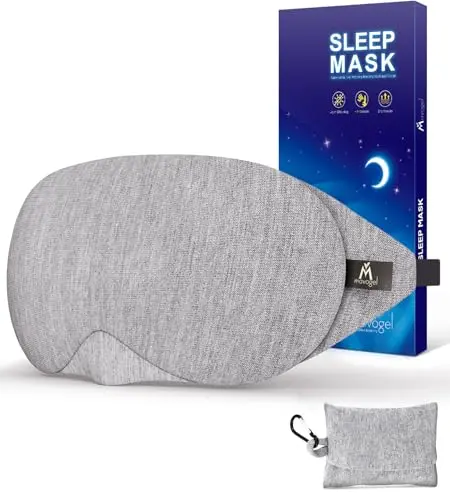 Mavogel grey cotton sleep mask with adjustable nose piece