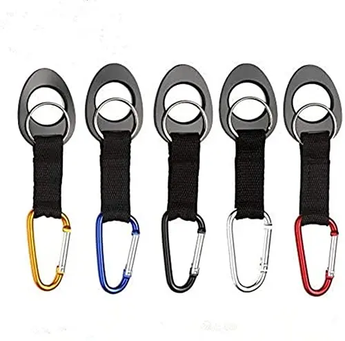 GetLucky silicone water bottle holder with carabiner clip and key ring.