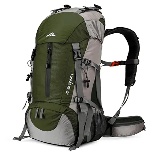 Loowoko 50L hiking backpack with rain cover