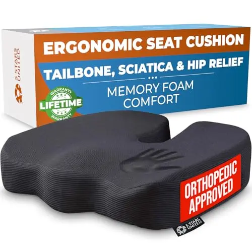 5 STARS UNITED black firm seat cushion with mesh cover