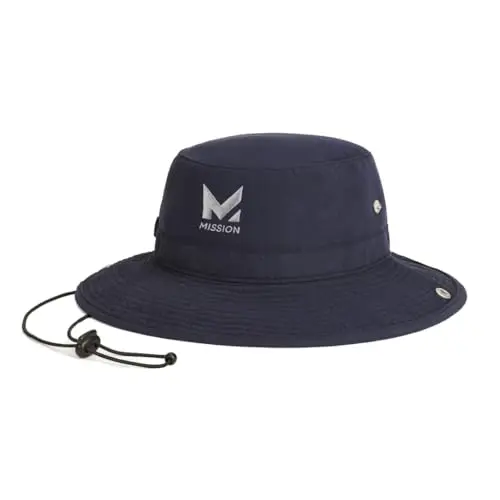 MISSION Cooling bucket hat in Navy with flip-up brim