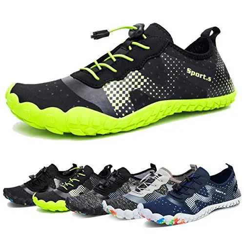WateLves black and green aqua sock water shoes