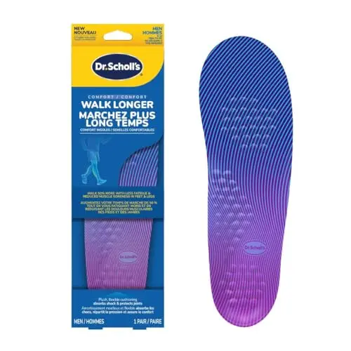 Dr. Scholl's Walk Longer insoles with plush foam for walking on concrete