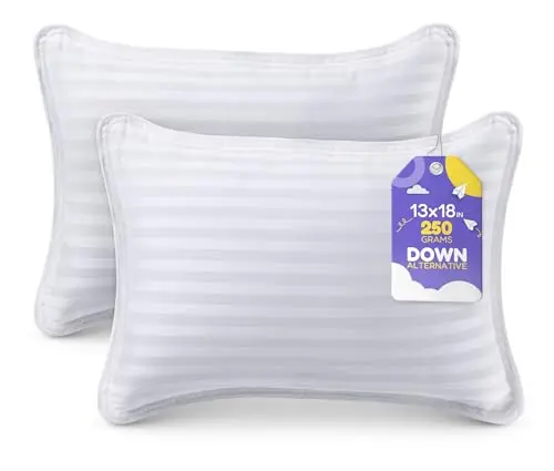 Utopia Bedding pack of two soft white toddler-sized pillows