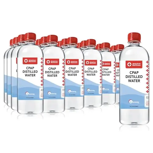 Resway American Red Cross branded 24-pack of distilled water bottles.