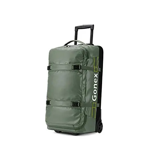 Gonex 70L water-repellent rolling duffel bag in olive green