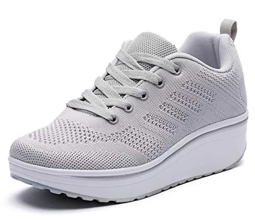 DADAWEN women's platform mesh walking tennis shoes
