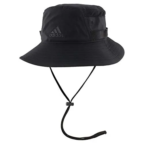 Black adidas Victory athletic bucket hat with mesh