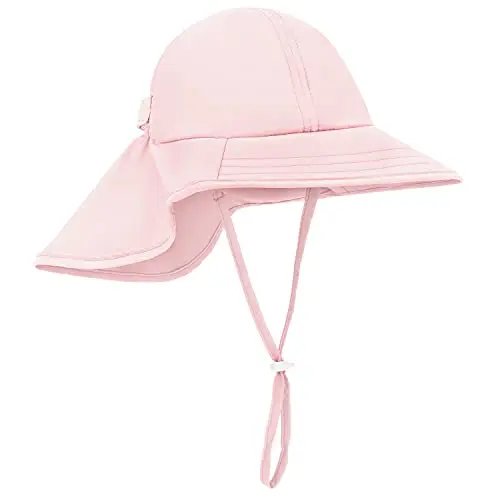 Zelda Matilda light pink baby sun hat with neck flap