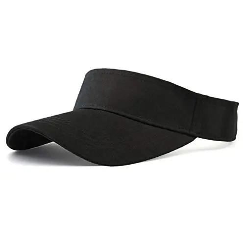 HH HOFNEN twill cotton sun visor cap in dark black