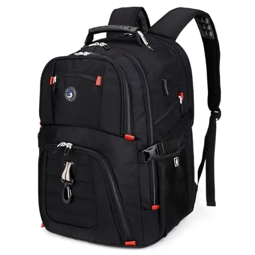 SHRRADOO extra large 50L travel backpack with many pockets open