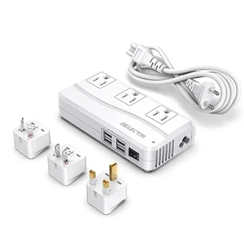 ISELECTOR travel voltage converter and adapter with multiple outlets