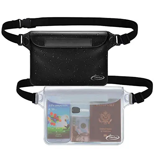 AiRunTech waterproof pouch two-pack in black and clear