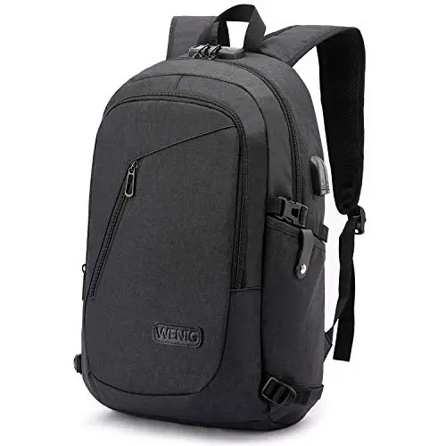 WENIG anti-theft backpack with fixed password lock on front