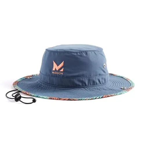 MISSION Cooling bucket hat with wide brim and adjustable chin cord