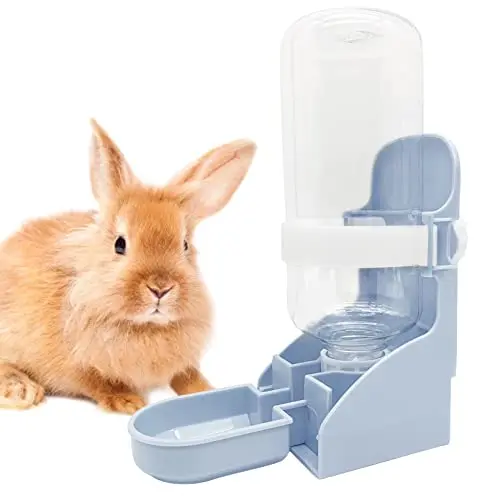 kathson blue hanging automatic water dispenser bottle for rabbits and chinchillas