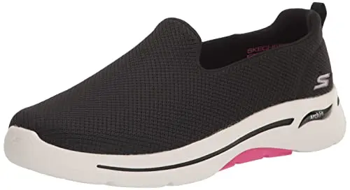 Skechers Go Walk Arch Fit sneakers for women in black and hot pink