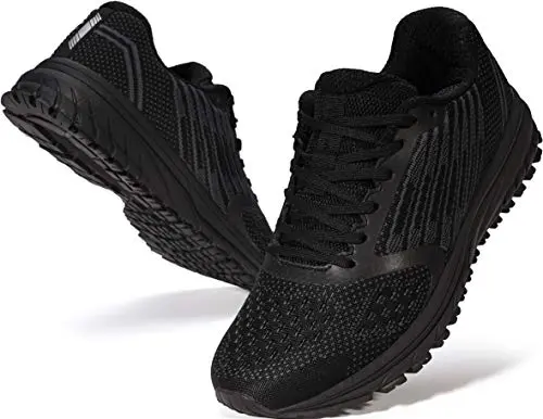 Whitin Men's knit running sneakers in black