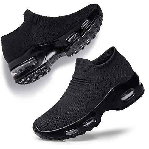 YHOON women's slip on walking shoes with breathable mesh and air cushion