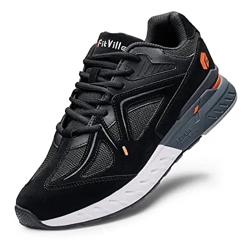 FitVille men's extra wide walking shoes in black