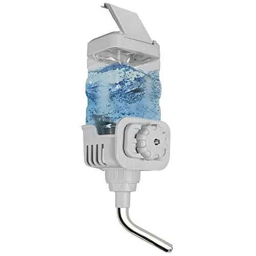 Vannon grey plastic small animal water dispenser bottle with top fill design