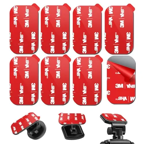 Pop-tech 8-pack rectangle 3M VHB adhesive strips for magnetic car phone mounts
