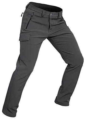Wespornow men's water-resistant fleece-lined softshell hiking pants